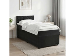 Vidaxl Cama Box Spring Com Colchão Preto 80 X 200 Cm Veludo