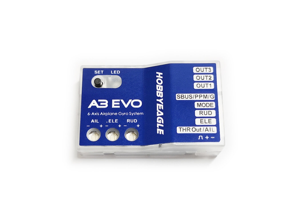 Controlador de Voo Hobbyeagle A3 Evo com Giroscópio de 6 Eixos e Balanceador para Aeromodelos de Asa Delta e Asa Fixa. MDUG