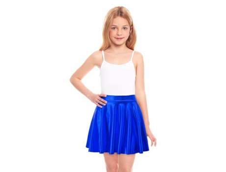 Saia voadora azul metalizada para menina
