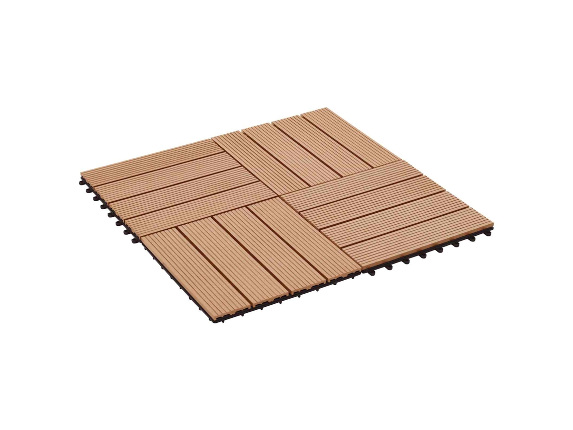 Vidaxl Telha De Deck 22 Pcs Teca 30 X 30 Cm Wpc