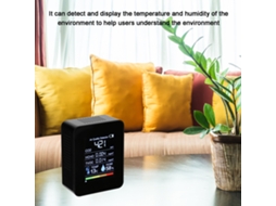 Detector De Co2 E Qualidade Do Ar Com Sensor De Temperatura, Umidade, Hcho E Tvoc