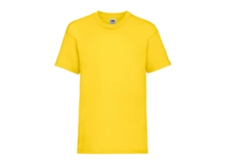 Camiseta amarela Fruit of the Loom Valueweight para adultos