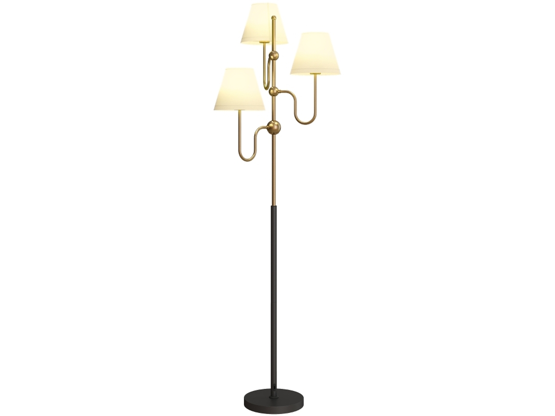 Candeeiro de pé Homcom 165cm altura, 3 pontos de luz, interruptor de pé, casquilho E27, potência máxima 40W