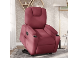 Vidaxl Poltrona Reclinável Elevatória Tecido Vermelho Tinto