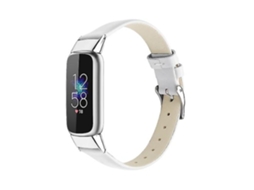 Lurelia Fitbit Luxe Strap Pulseira De Couro Branco, Acabamento Moderno