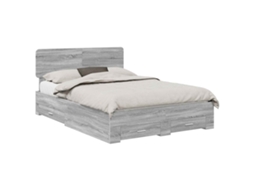 Estrutura da Cama Cinza Sonoma 150x200 cm Madeira Processada MAISON EXCLUSIVE