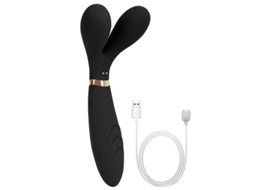 Vibrador de Massagem de Três Cabeças com 9 Modos de Vibração para Adultos Preto YIZHOOD