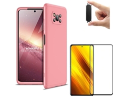 Kit Película Full Cover Xiaomi Poco X3 Pro PHONESHIELD Slim Armor 360º e Suporte Magnético Rosa
