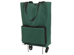 Carrinho De Compras Dobrável Com Rodas, Grande Capacidade, Para Compras, Formato Retangular, Verde, 48,00 X 28,00 X 18,00 Cm, Pacote Com 1 Unidade.