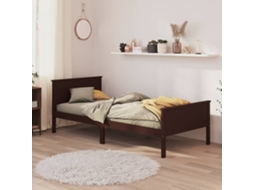 Estrutura De Cama 90x200 Cm Pinho Maciço Castanho-escuro