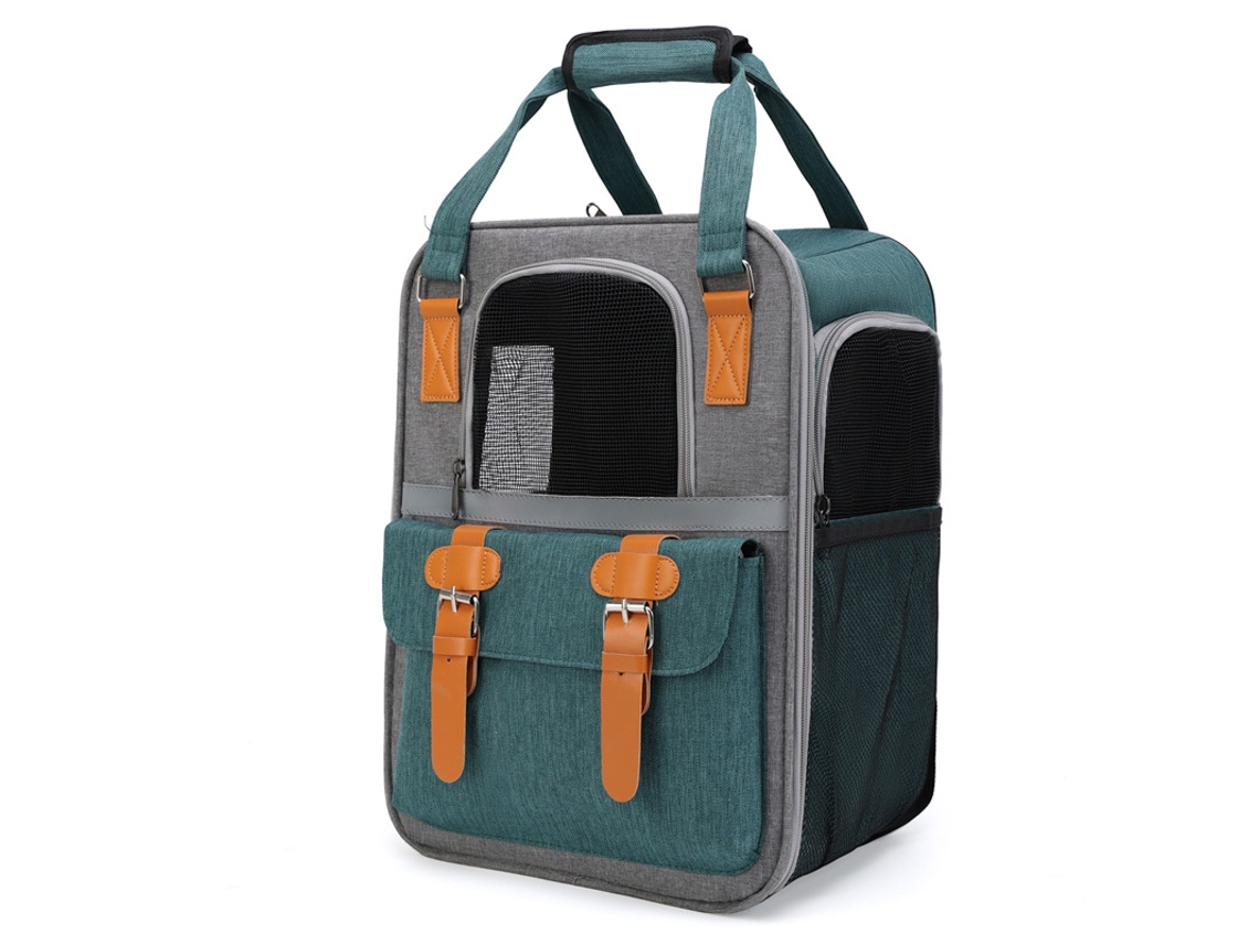 Transportadora Para Gato, Mochila Respirável De Grande Capacidade Para Animais De Estimação (verde - 41x30x21cm) Cuich