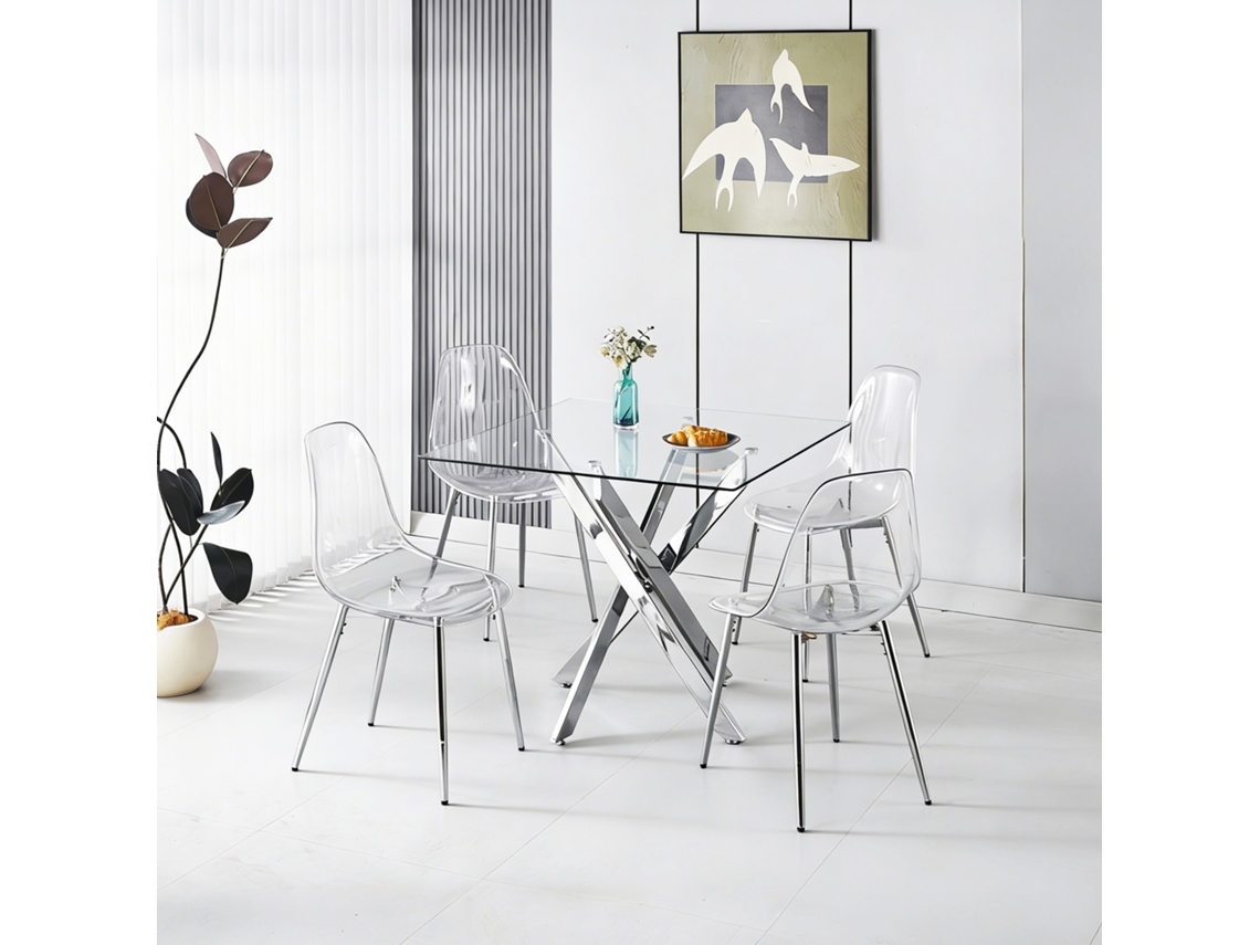 Conjunto Jantar Completo Com Mesa E 4 Cadeiras Para Cozinha E Sala De Estar