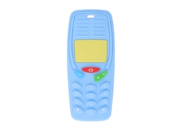 Mali brinquedo de Mordida em Forma de Celular Silicone Macio Seguro para Bebê Azul Claro