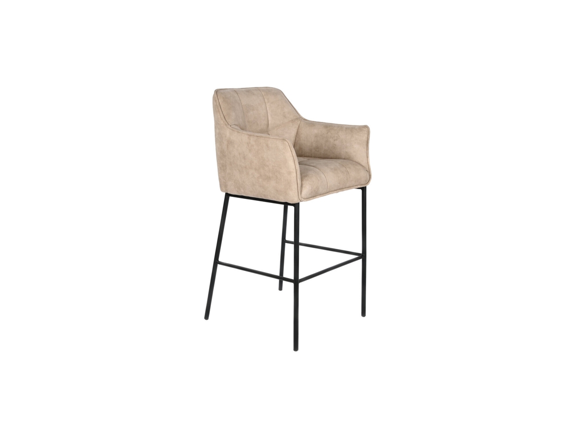Banqueta de metal em microfibra com acabamento em imitação de couro, 59x60x107cm ALEXANDRA HOUSE LIVING
