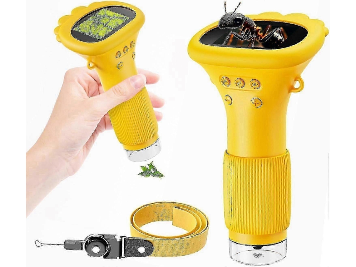 Microscópio Digital Portátil Infantil, Tela De 2 Polegadas, Presente Científico Para Crianças De 3 A 12 Anos - Laranja