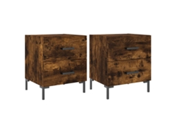 Bedside Cabinet, Bedside Cabinets Vidaxl Marrom Madeira Processada (n/a)
