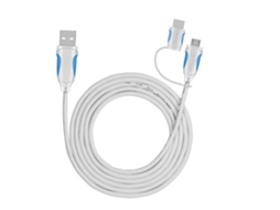 Cabo 2 em 1 Micro Usb Type C Branco 1,5m LAXISCREED