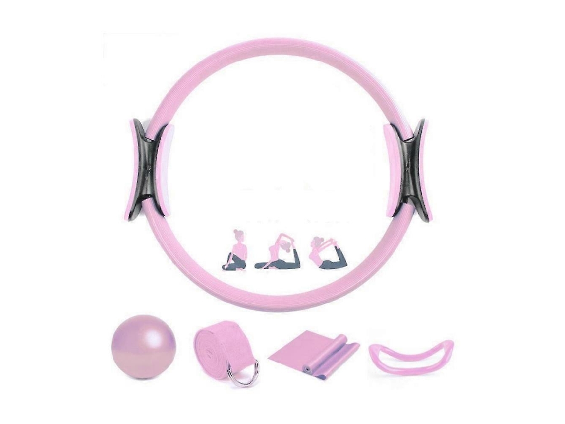 Conjunto De 5 Anéis Pilates, 14 Mágicos Yoga E Fitness, Equipamento Pilates Com Alça Dupla Para Exercícios Em Casa - Perfeito-aquaforge