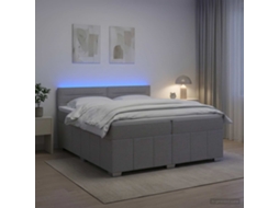 Vidaxl Cama Box Spring Com Colchão Cinzento-claro 200 X 200 Cm Tecido