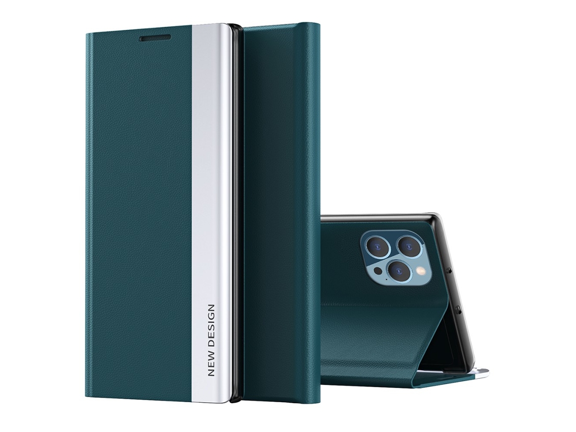 Capa Em Couro Pu À Prova De Quedas, Com Suporte Para Apple Iphone 16 Pro Max - Verde