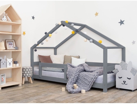Cabine Infantil Lucky Madeira Maciça Cinza 90 X 200 Cm BENLEMI
