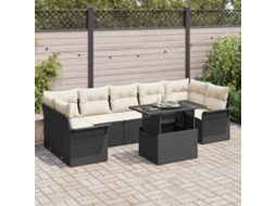 Vidaxl Conjunto De Sofá De Jardim 8 Unid. Preto