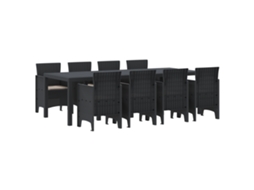 Conjunto 9 Conjunto De Jantar Para Jardim Vidaxl Antracite Polipropileno (250 X 100 X 73 Cm)