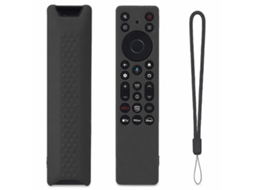 Capa De Silicone Preta Para Comando De Tv Compatível Com Tcl Rc813a Rc923a