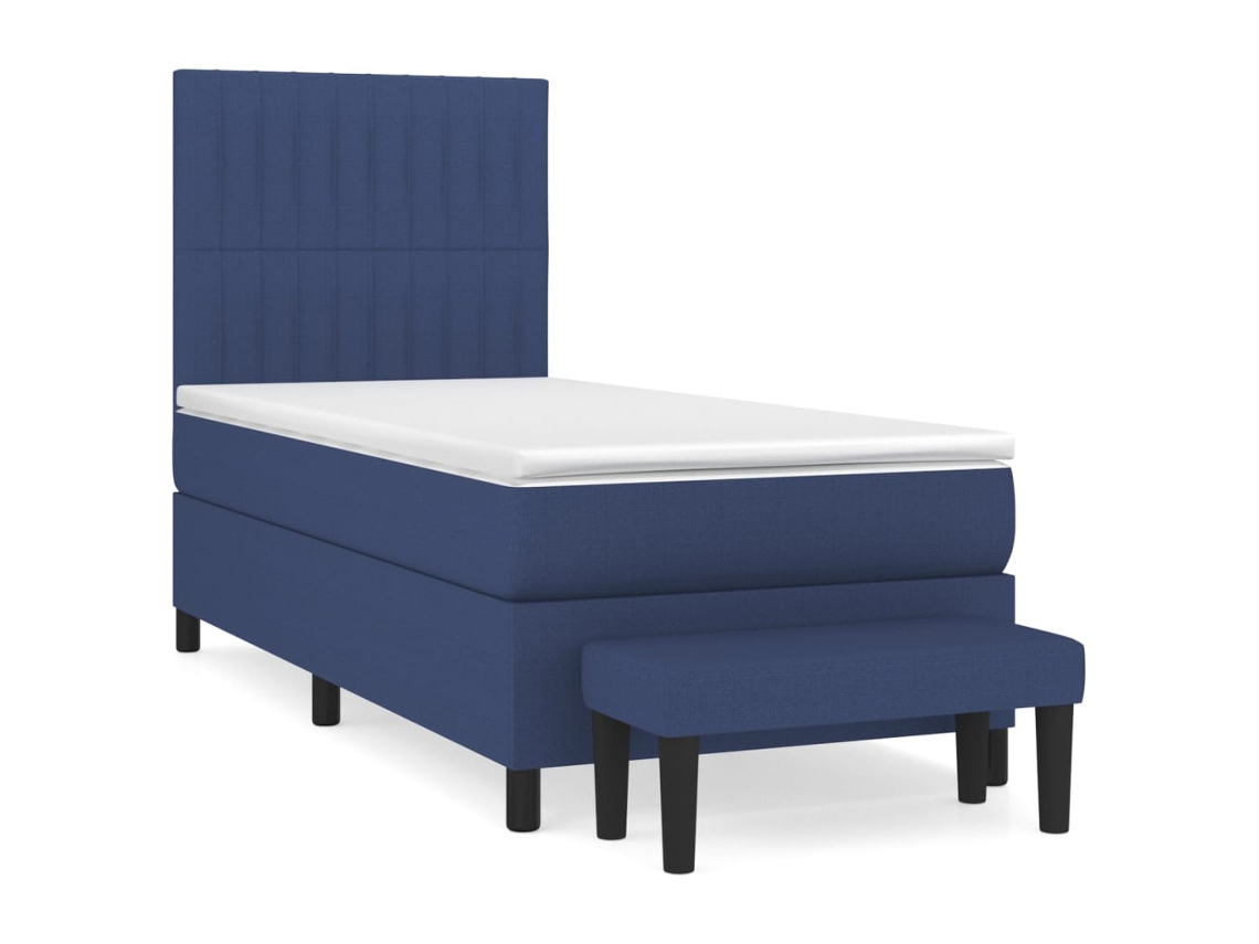 Cama com Molas/colchão 90x190 Cm Tecido Azul MAISON EXCLUSIVE