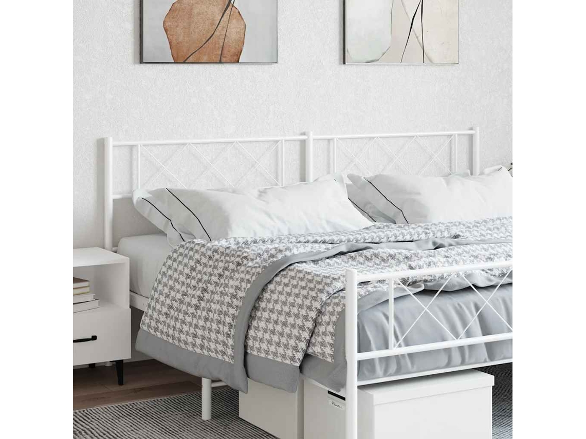 Vidaxl Cabeceira De Substituição 180 Cm Metal Branco