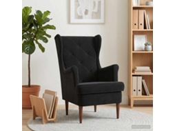 Vidaxl Poltrona Preto Veludo