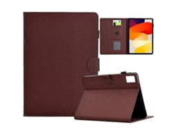 Capa Compatível Com Xiaomi Redmi Pad Se, Textura De Fibra De Carbono, Revestimento Em Couro Pu E Suporte.