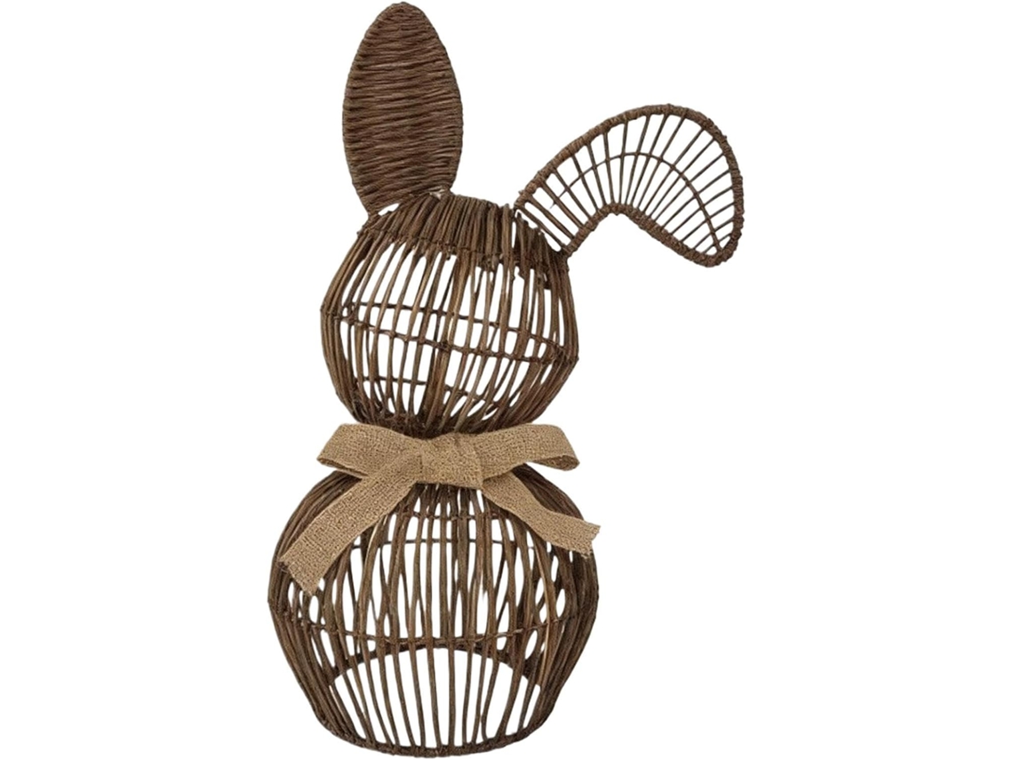 Toalha de mesa rústica de Páscoa em rattan artificial.