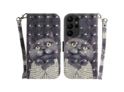 Capa De Celular Flip Em Couro Com Padrão 3d Colorido Para Samsung Galaxy S23 Ultra 5g