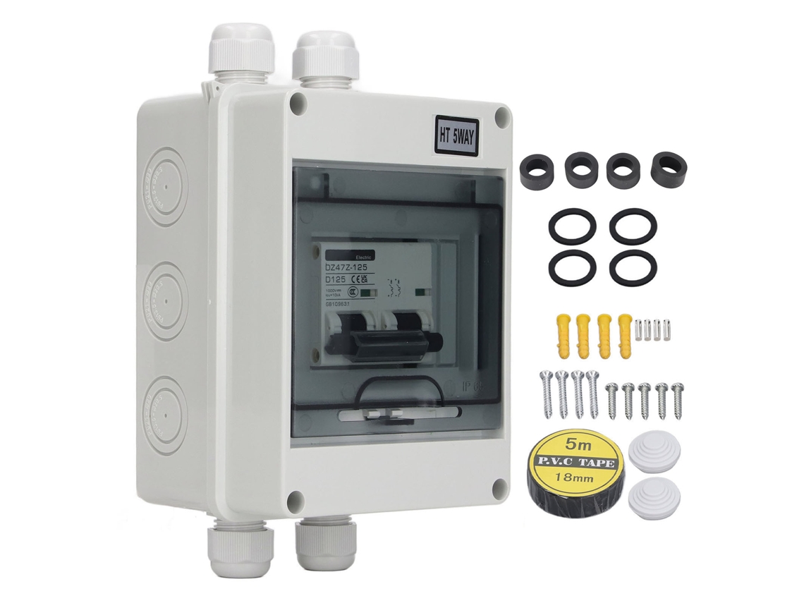 Disjuntor Miniatura Cc 2p 125a Ip65 À Prova D'água Para Sistema Solar 1000v