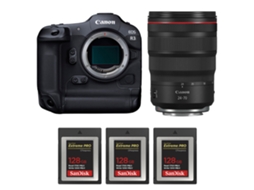 Eos R3 + Rf 24 70mm F/2.8 L Is Usm + 3 Sandisk 128gb Extreme Pro Cfexpress Type B + Ebook “20 Dicas para Fotos Que Impressionam” CANON
