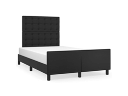 Bed Frame With Headboard, Bed Frames With Headboards Vidaxl Preto Couro Artificial (120 X 200 Cm)