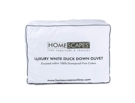 Edredão Homescapes Luxury Duck Down Tog Size Algodão Branco (220x230)