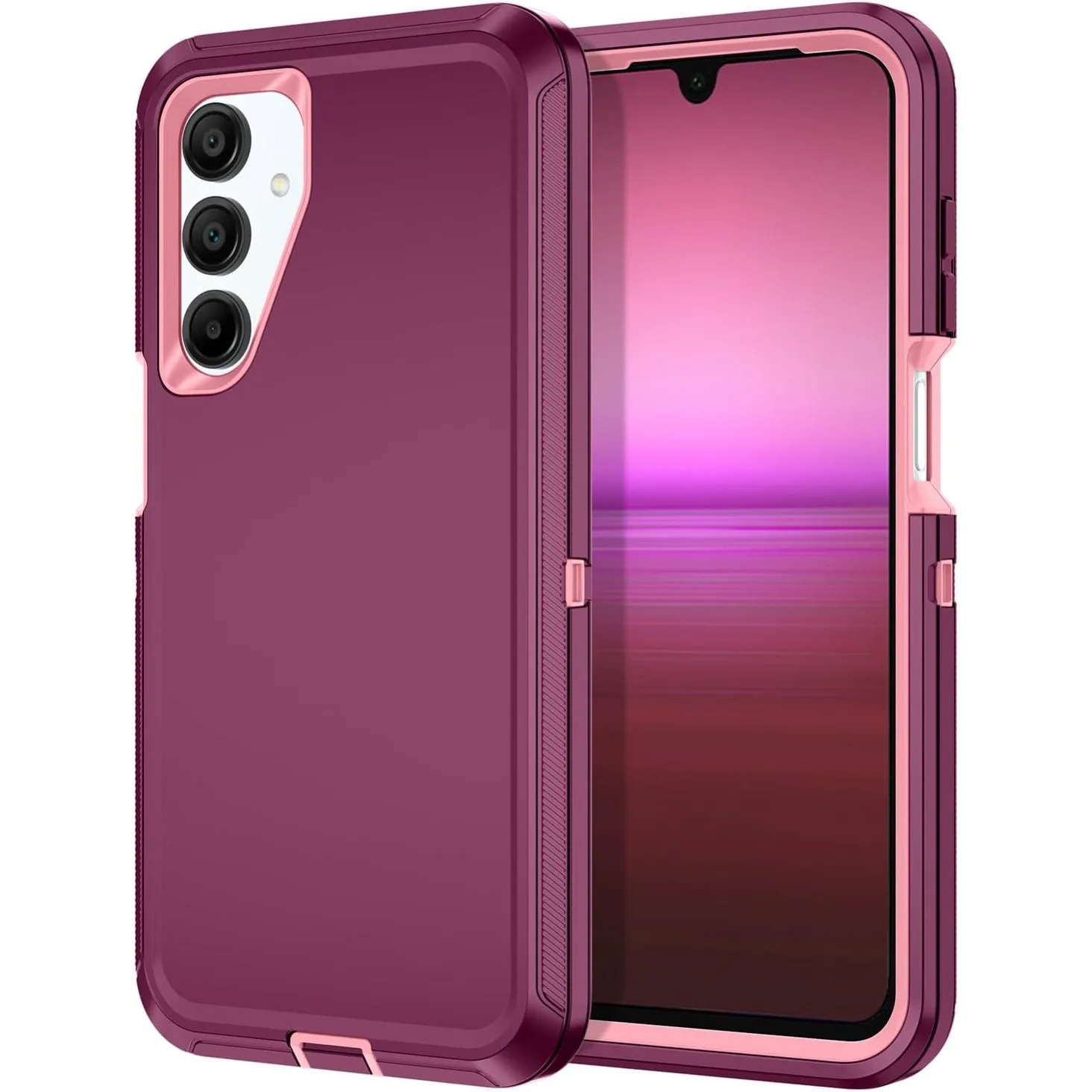 (borgonha, Galaxy S23) Capa De Celular 3 Em 1, Resistente E Durável, Com Certificação Militar, À Prova De Choque, Vibração E Quedas.