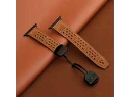 Pulseira Crazy Horse Couro com data magnética preta para Apple Watch 42 44 45 49mm S10 S11 46mm E Huawei GT5, marrom