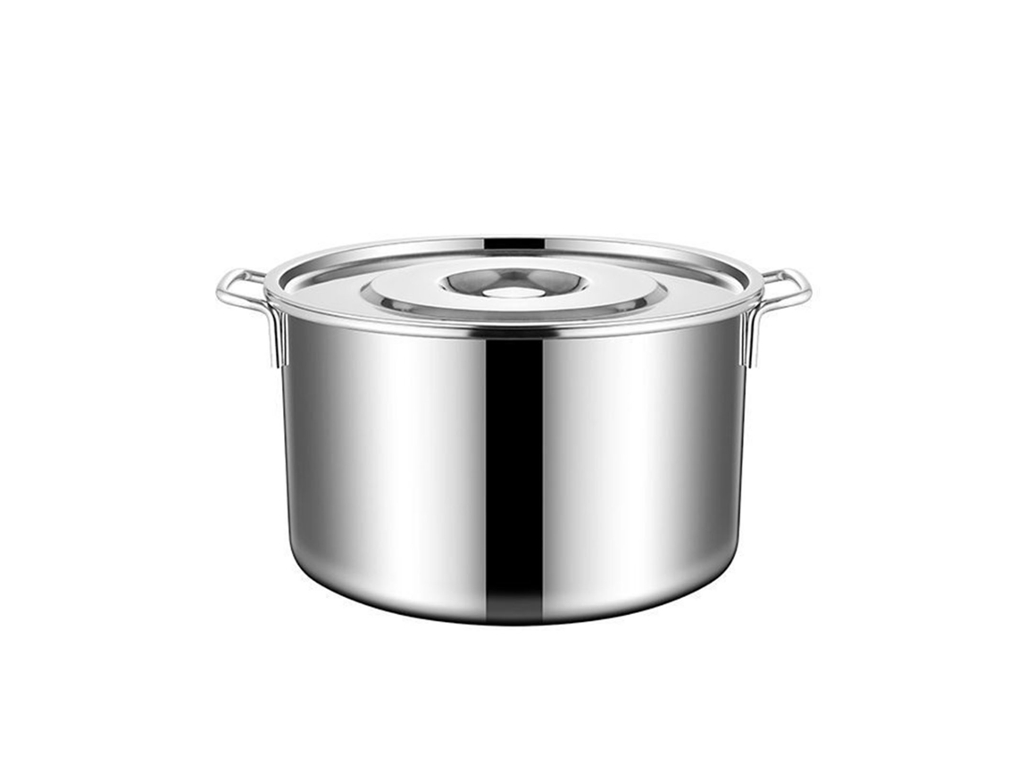 Panela De Aço Inoxidável, 50 Cm/19,7 Pol., Sopa Resistente Com Tampa, Grande Capacidade, 2 Alças