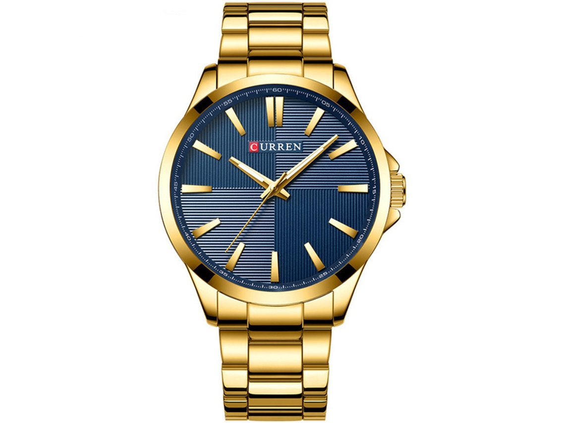 Relógio MDUG À Prova D'água com Calendário, Pulseira de Aço e Seis Ponteiros (Azul)