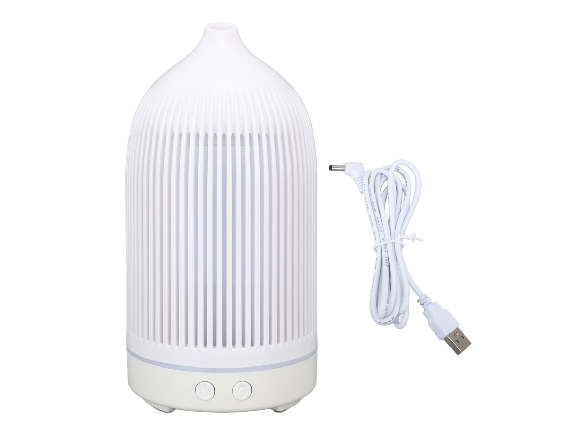 Difusor de Óleo Essencial Umidificador 200ml Branco Silencioso Usb com Iluminação Multicolorida