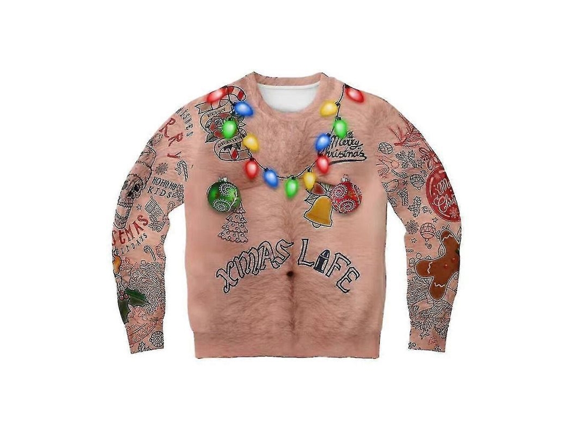 Suéter De Inverno Natalino Com Padrões, Manga Longa, Gola Redonda, Algodão Macio, Tamanhos S A 5xl Para Homens E Mulheres Multicolor