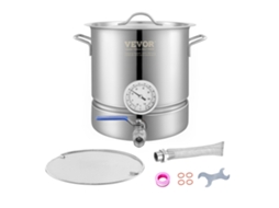 Chaleira de Aço Inoxidável Jarro de Cerveja de 5 Galões Três Bottom Beer Chaleira de Cerveja Suprimentos de Fabricação de Cerveja Caseira VEVOR