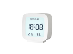 Despertador digital infantil LED Baok-reloj com visor de temperatura e umidade internas, branco