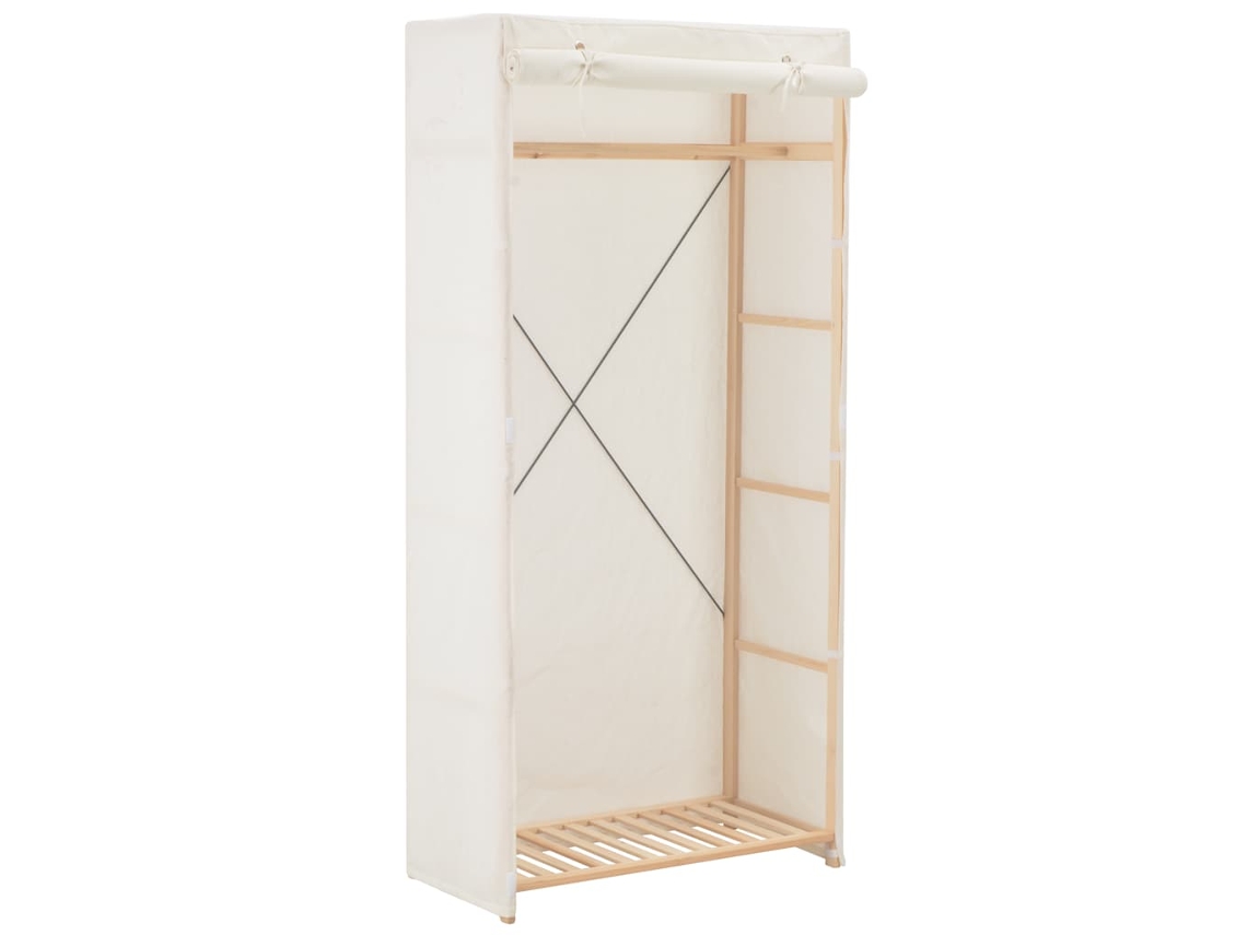 Vidaxl Roupeiro 79x40x170 Cm Tecido Branco