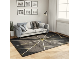 Vidaxl Tapete Lavável Antiderrapante 160x230 Cm Preto E Dourado