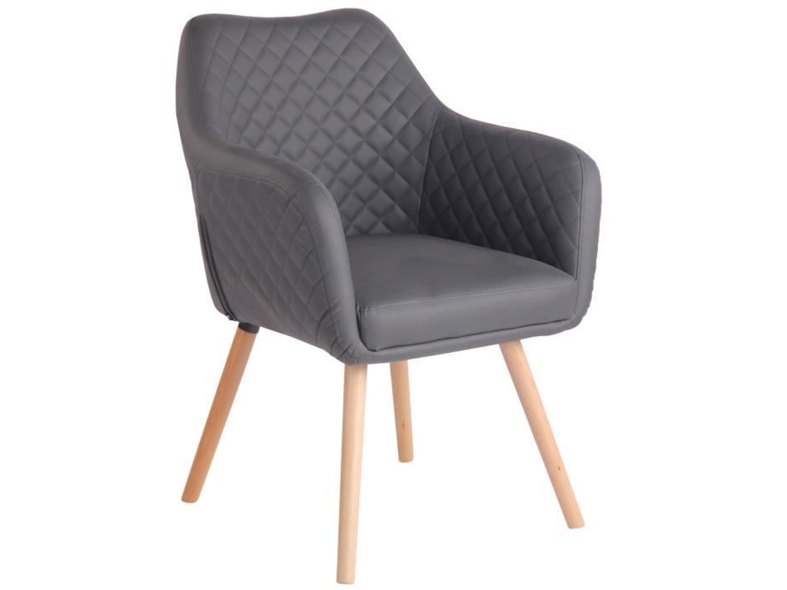 Cadeira De Sala De Jantar Clp Gent Couro Sintético Cinza Natureza Conforto Ergonômico