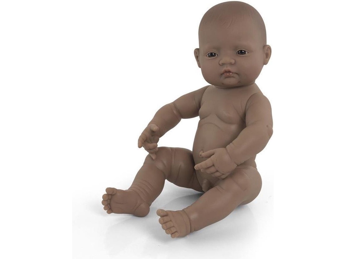 Boneco Miniland Bebê Menino Marrom Com Aroma De Baunilha 40 Cm